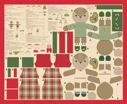 Holiday Cheer Reindeer Stuffies Panel by Stacy Iest Hsu for Moda Fabrics