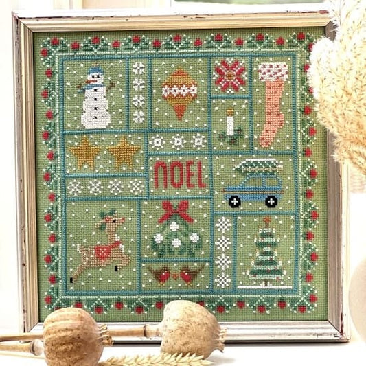 Holly Christmas Patchwork Cross Stitch Kit Historical Sampler Company