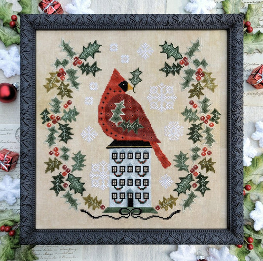 Holly Wreath Cross Stitch Pattern Hello from Liz Mathews and Kathy Barrick