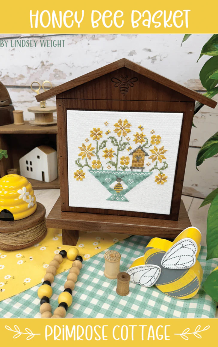 Honey Bee Basket Cross Stitch Pattern Primrose Cottage Stitches