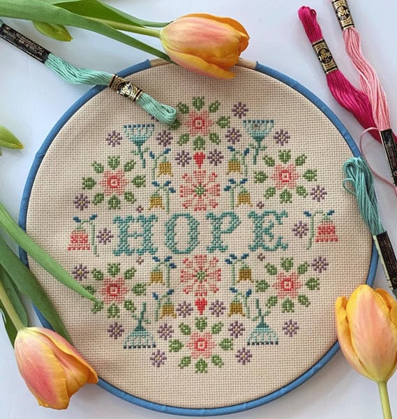 Hope Mini Cross Stitch Kit Historical Sampler Company