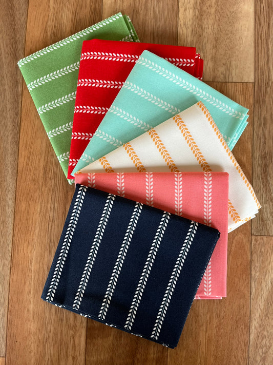 Summertime Beach Towel Stripe Fat Quarter Bundle by Camille Roskelley for Moda Fabrics