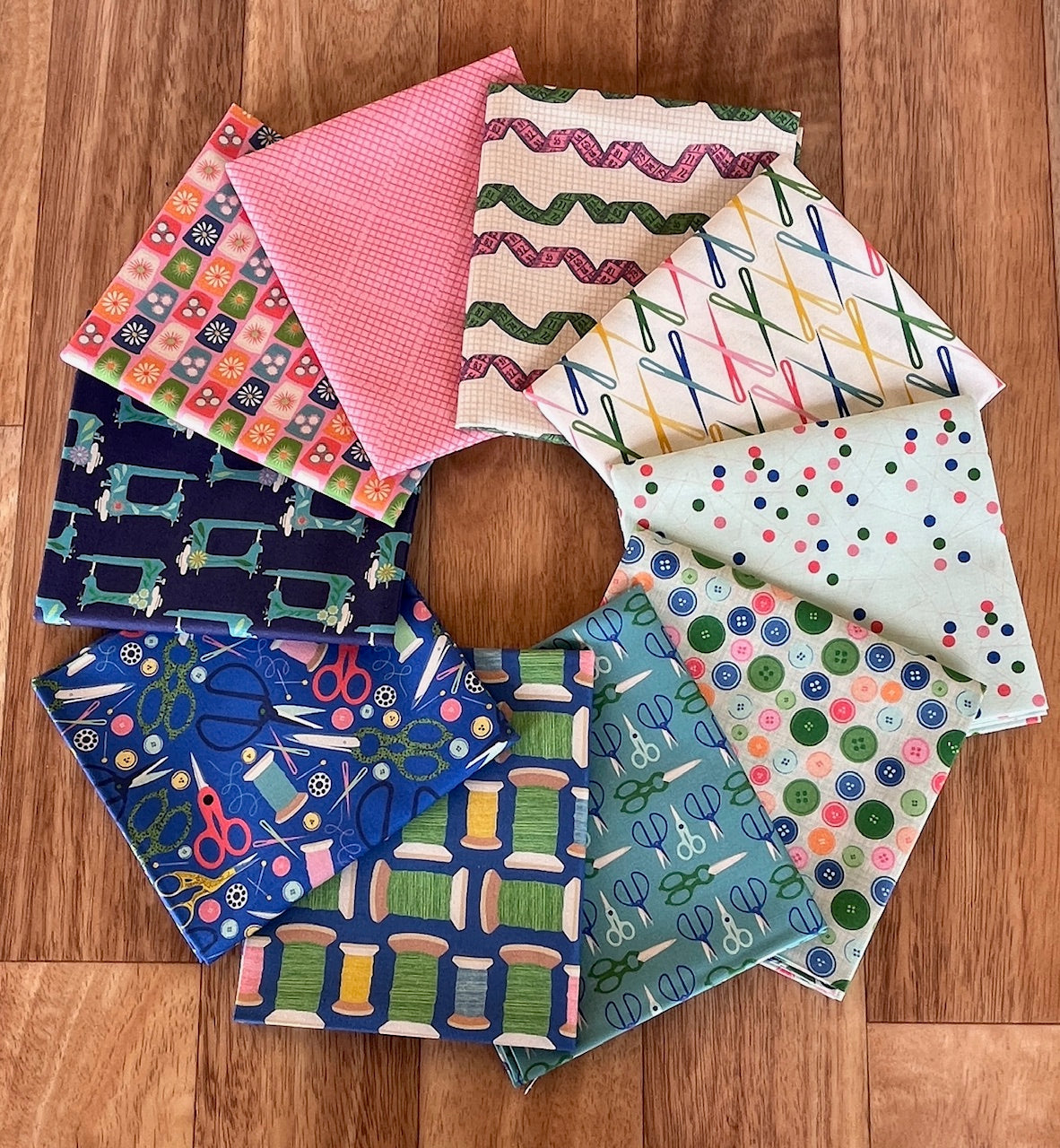 Color Stitch Fat Quarter Bundle by Rebecca Jane Woolbright for Phoebe Fabrics