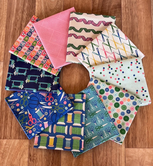 Color Stitch Fat Quarter Bundle by Rebecca Jane Woolbright for Phoebe Fabrics