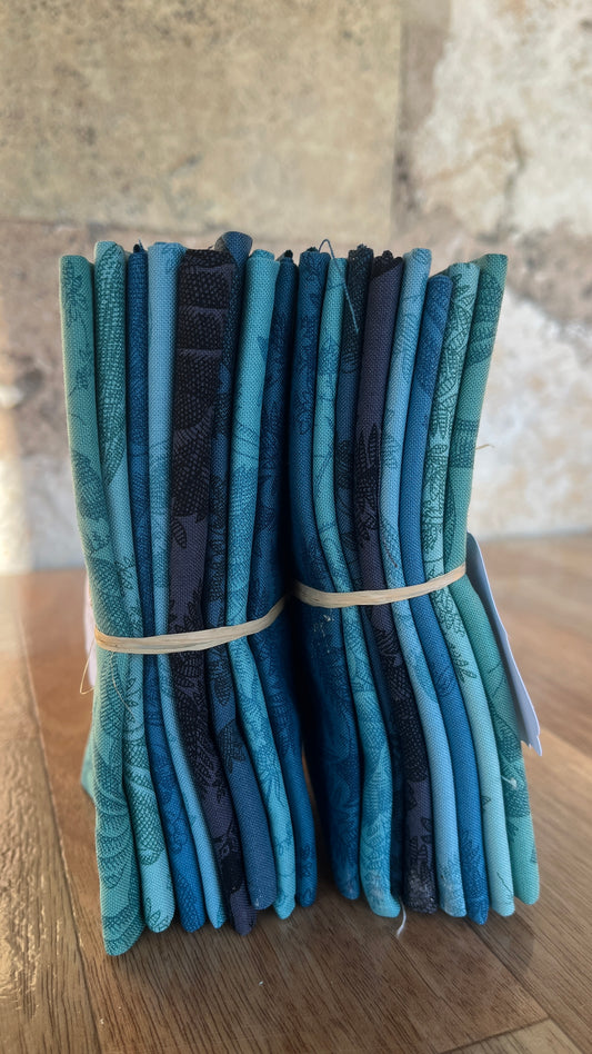 Vermont Blues Fat Eighth Bundle by Laundry Basket Quilts for Andover Fabrics