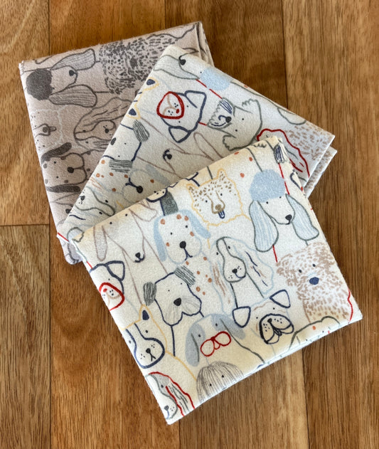 Flannel Inky Dog Fat Quarter Bundle by RBD Designers for Riley Blake Fabrics