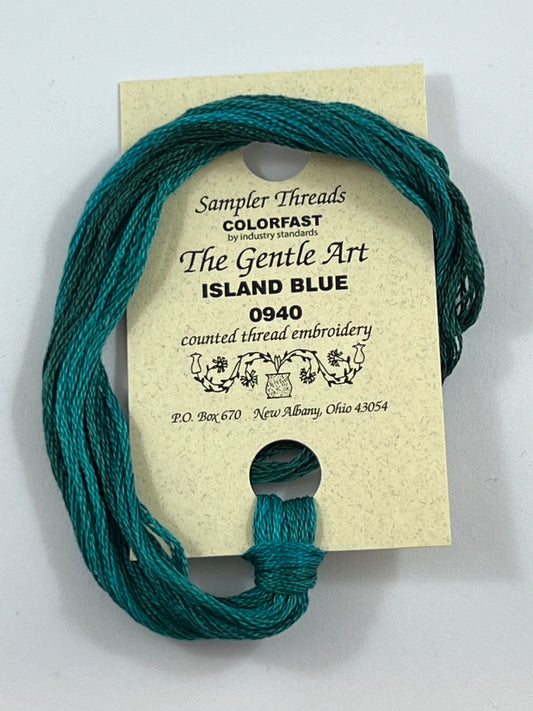 Island Blue 0940 The Gentle Art Sampler Thread 6 Stranded Hand Dyed Embroidery Floss