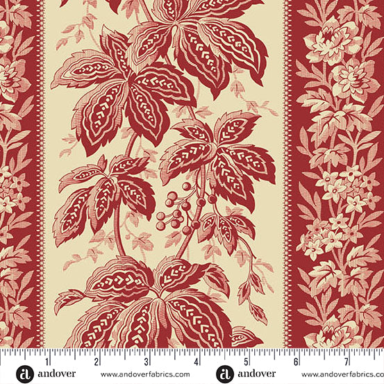 Jingle Bell Holiday Vine Cranberry A10344R by Laundry Basket Quilts for Andover (sold in 25cm increments)