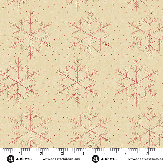 Jingle Bell Snowfall Latte A10346L by Laundry Basket Quilts for Andover (sold in 25cm increments)