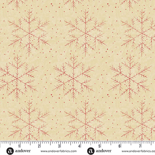Jingle Bell Snowfall Latte A10346L by Laundry Basket Quilts for Andover (sold in 25cm increments)