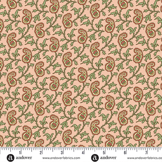 Jingle Bell Paisley Vine Candy A10348E by Laundry Basket Quilts for Andover (sold in 25cm increments)