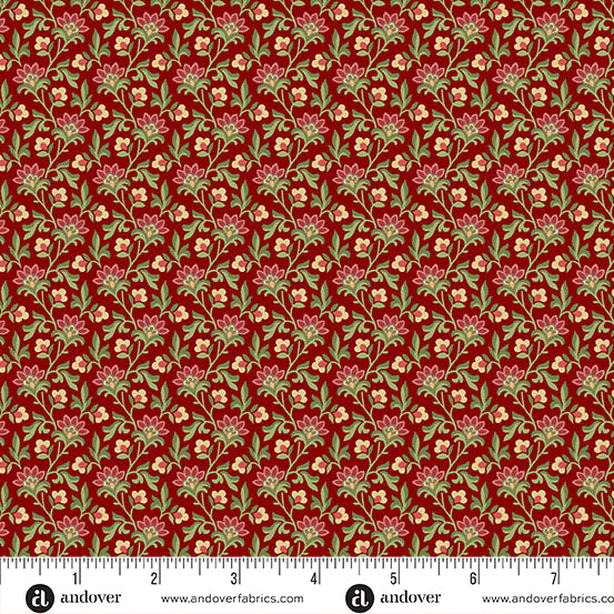 Jingle Bell From The Heart Mulled Wine A10350R by Laundry Basket Quilts for Andover (sold in 25cm increments)