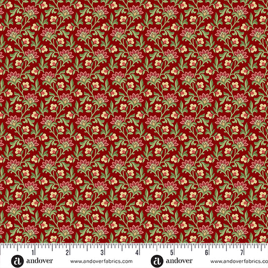 Jingle Bell From The Heart Mulled Wine A10350R by Laundry Basket Quilts for Andover (sold in 25cm increments)
