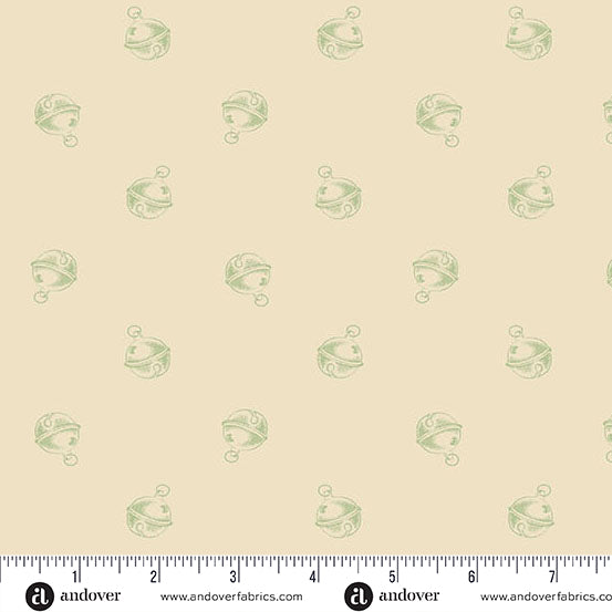 Jingle Bell Cream A10352L by Laundry Basket Quilts for Andover (sold in 25cm increments)