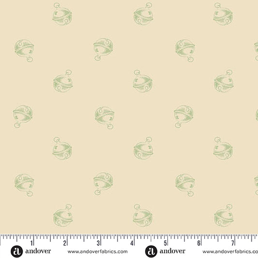 Jingle Bell Cream A10352L by Laundry Basket Quilts for Andover (sold in 25cm increments)
