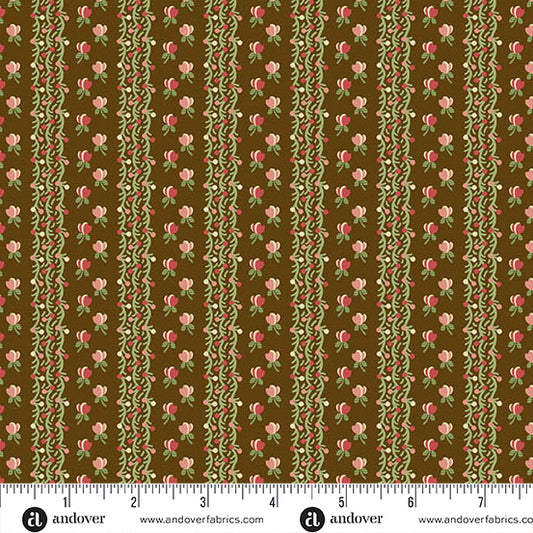Jingle Bell Fairy Lights Dark Chocolate A10354N by Laundry Basket Quilts for Andover (sold in 25cm increments)