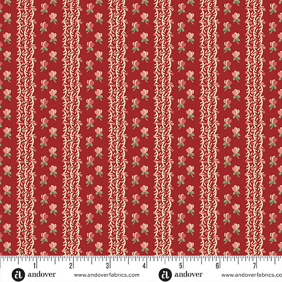 Jingle Bell Fairy Lights Dark Cranberry A10354R by Laundry Basket Quilts for Andover (sold in 25cm increments)
