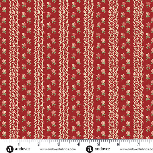 Jingle Bell Fairy Lights Dark Cranberry A10354R by Laundry Basket Quilts for Andover (sold in 25cm increments)