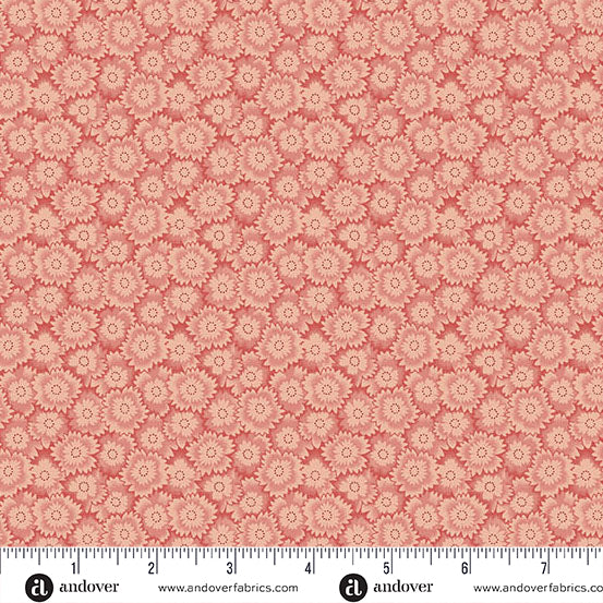Jingle Bell Poinsettia Patch Pink A10355E by Laundry Basket Quilts for Andover (sold in 25cm increments)
