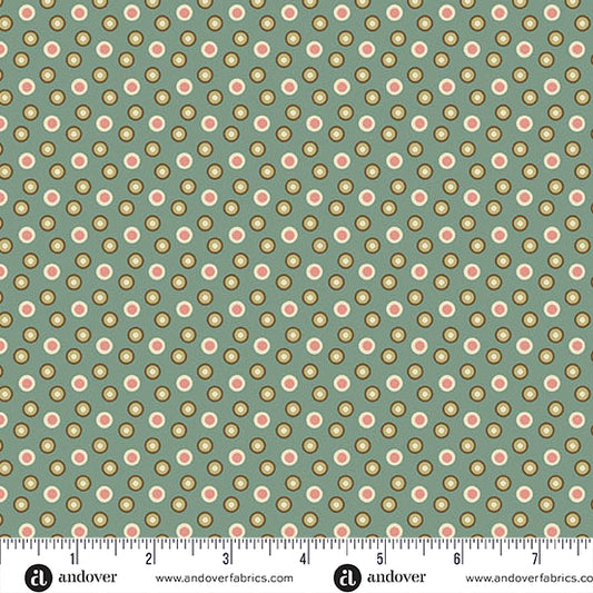 Jingle Bell Beads Vintage Blue A10357B by Laundry Basket Quilts for Andover (sold in 25cm increments)
