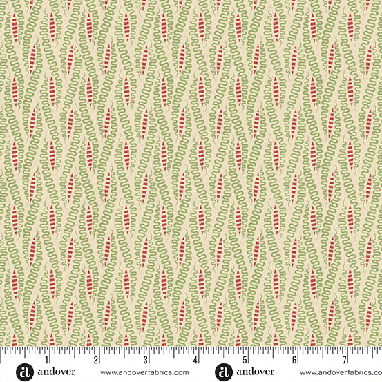 Jingle Bell Candy Holly A10361L by Laundry Basket Quilts for Andover (sold in 25cm increments)