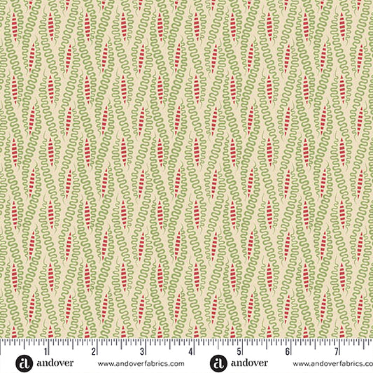 Jingle Bell Candy Holly A10361L by Laundry Basket Quilts for Andover (sold in 25cm increments)