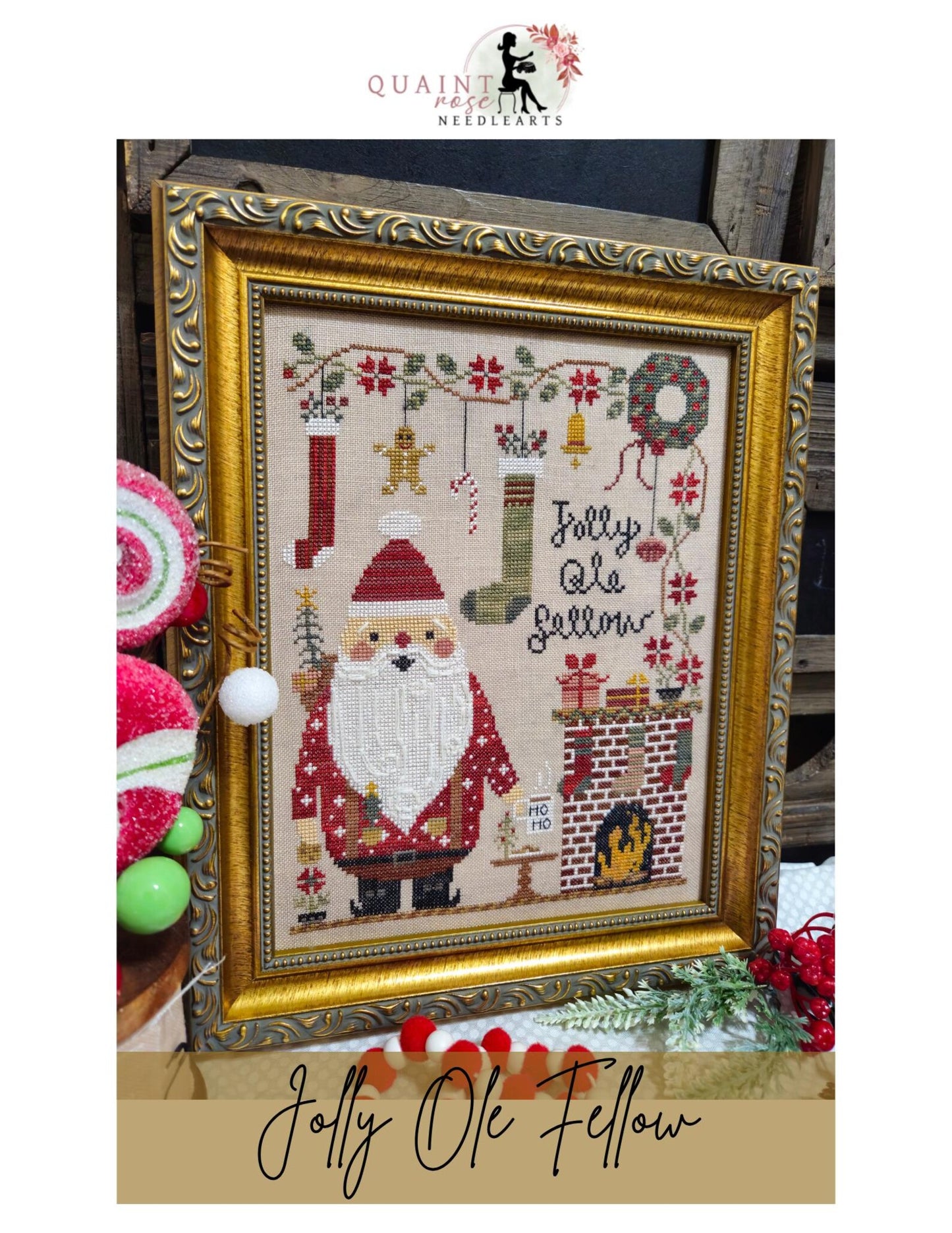 Jolly Ole Fellow Cross Stitch Pattern by Quaint Rose Needlearts