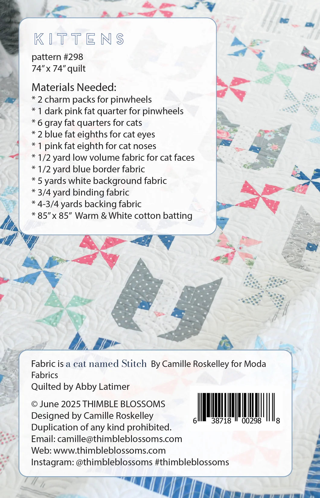 Kittens Quilt Pattern Thimble Blossoms