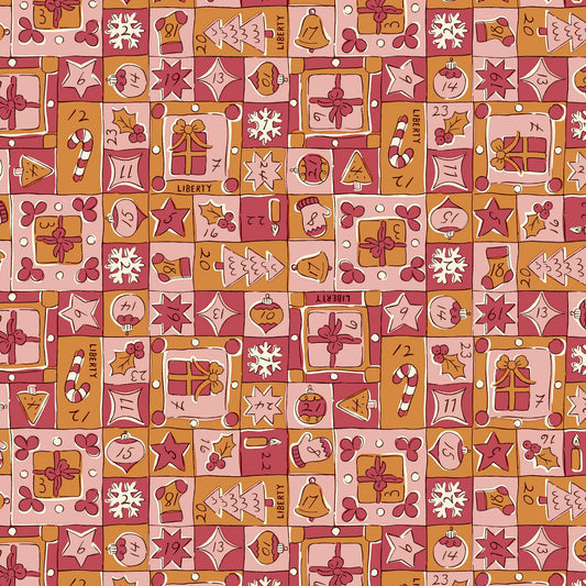 Festive Magic Jolly Countdown LO1667522A by Liberty Fabrics (sold in 25cm increments)