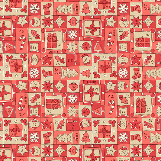 Festive Magic Jolly Countdown LO1667522D by Liberty Fabrics (sold in 25cm increments)
