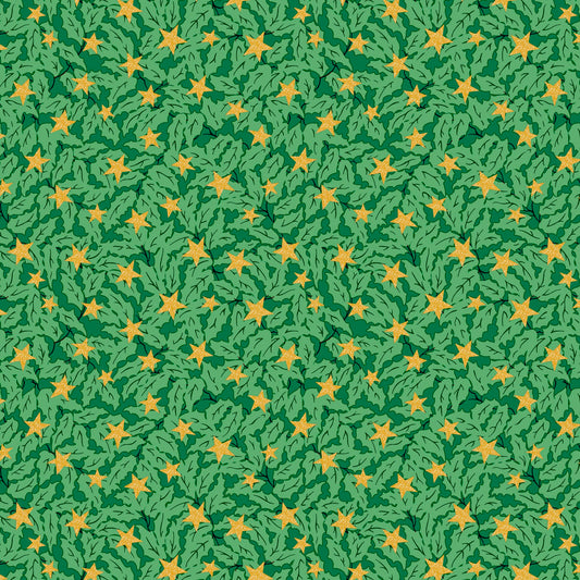 Festive Magic Metallic Holly Sparkle LO166MT7520C by Liberty Fabrics (sold in 25cm increments)