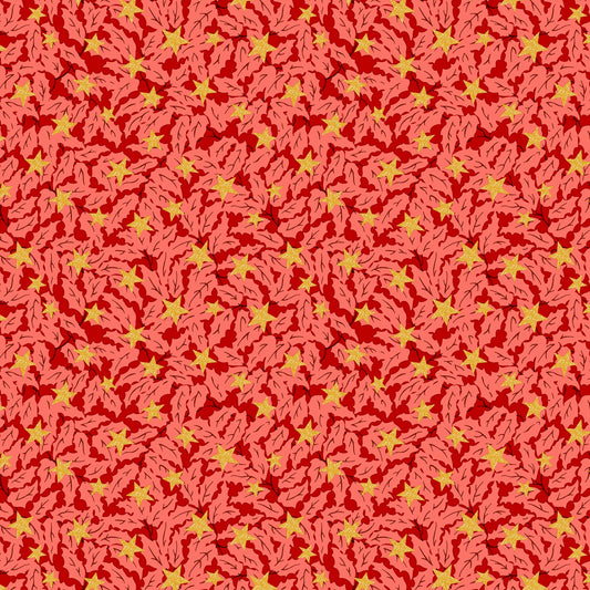 Festive Magic Metallic Holly Sparkle LO166MT7520D by Liberty Fabrics (sold in 25cm increments)