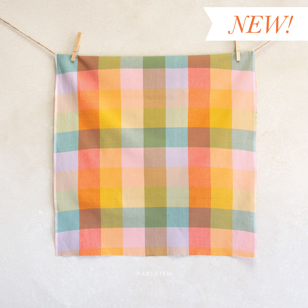 Lumiere Wide Happy Checkers in Bloom LMR5501 by Fableism (sold in 25cm increments)