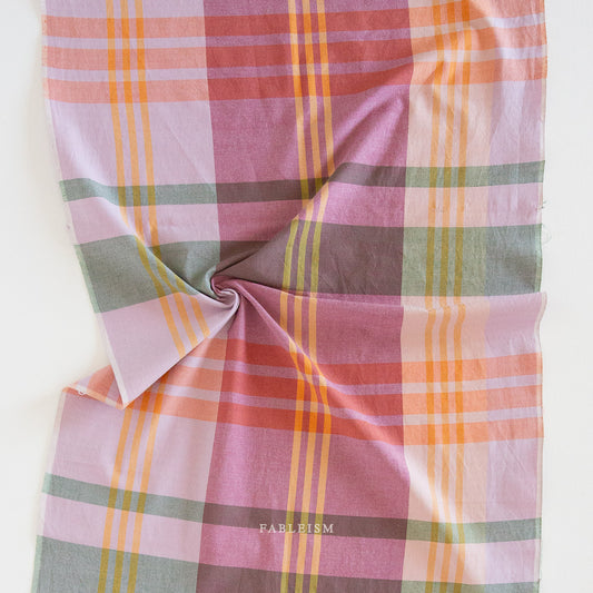Lumiere Wide Happy Checkers in Amaranth Fields LMR5501 by Fableism (sold in 25cm increments)