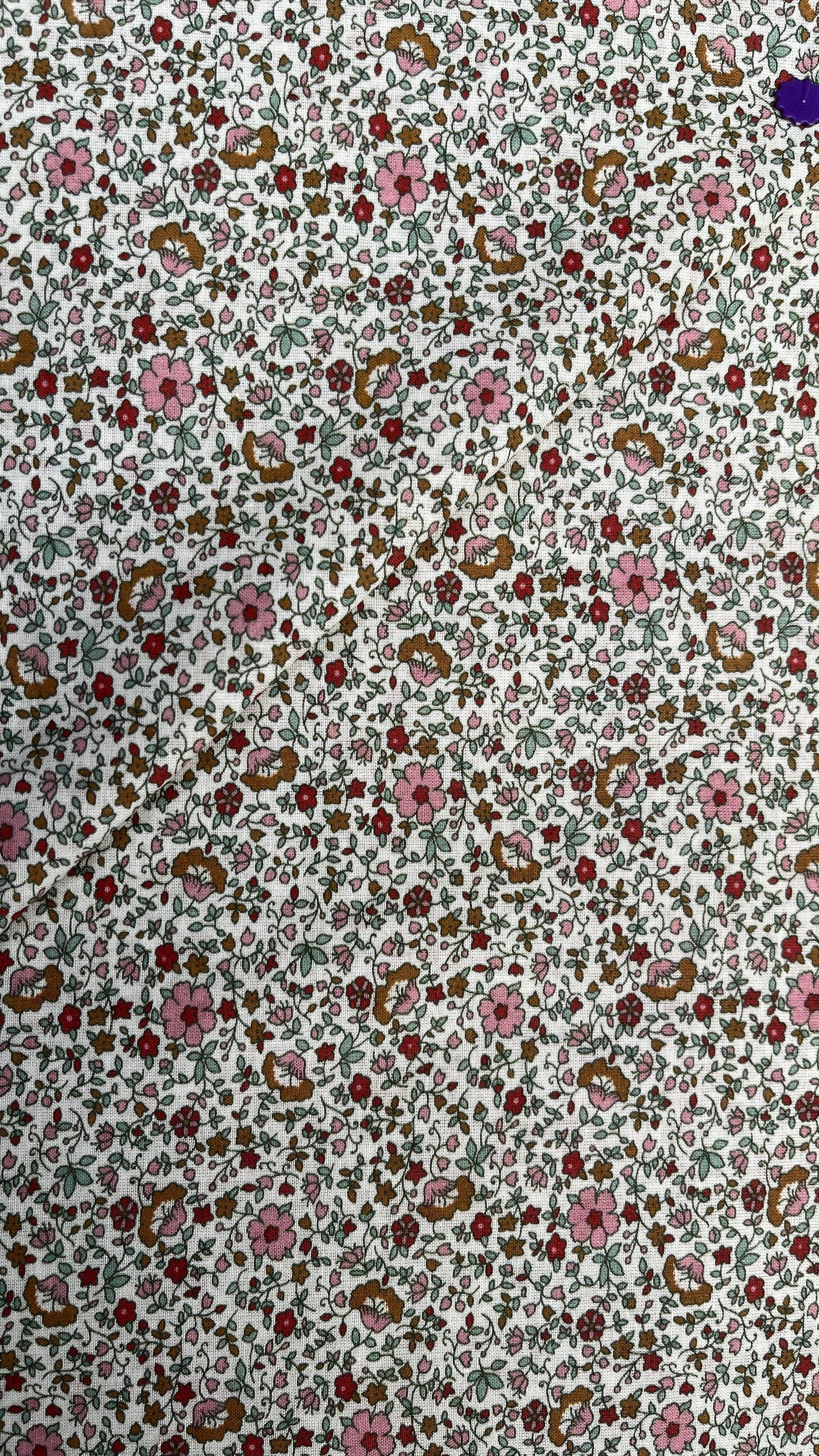 Assorted Pink Flowers on White Voile PV132031 by La Ta Te (sold in 25cm increments)