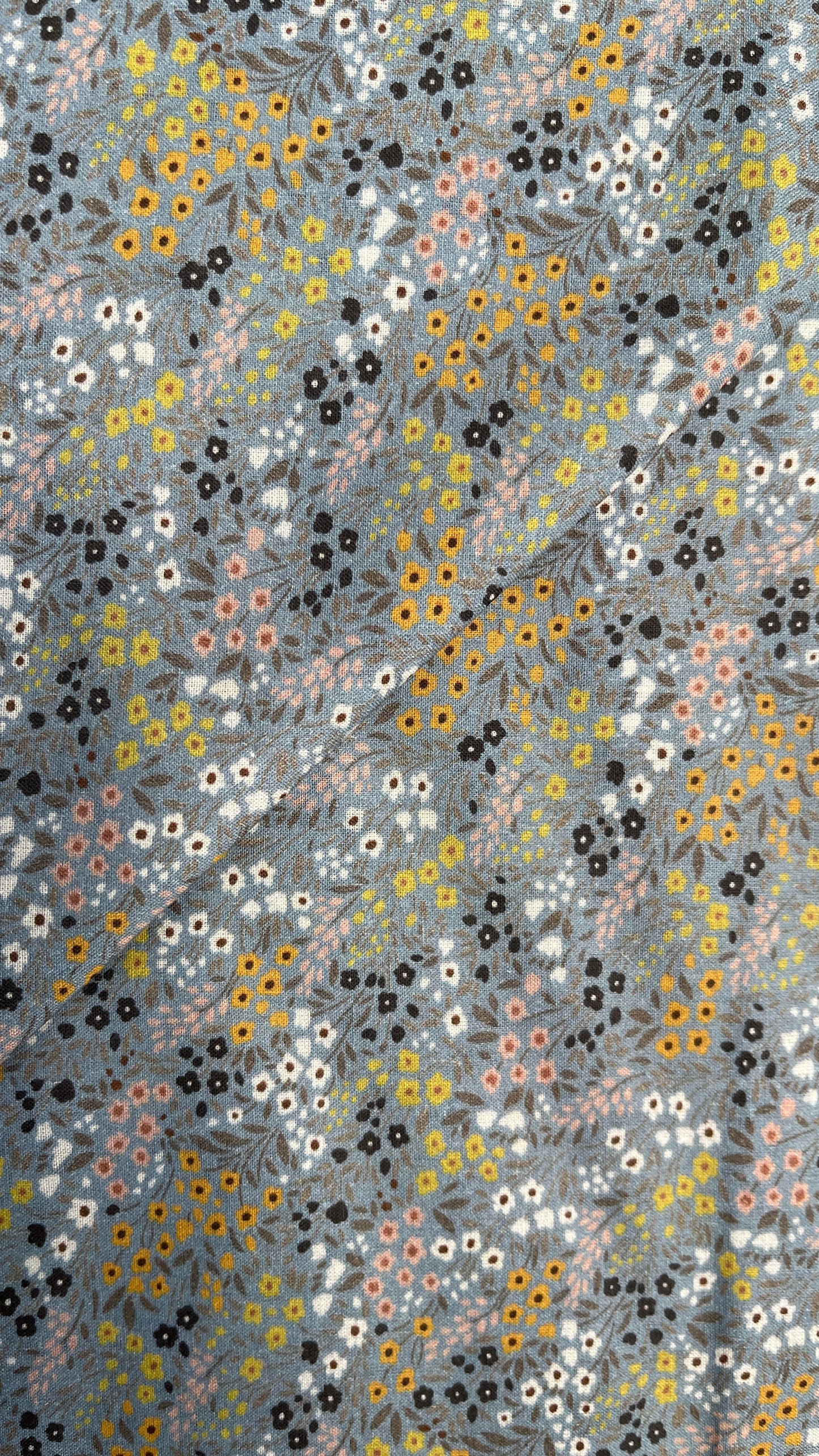 Multi Florals on Blue Voile PV135034 by La Ta Te (sold in 25cm increments)