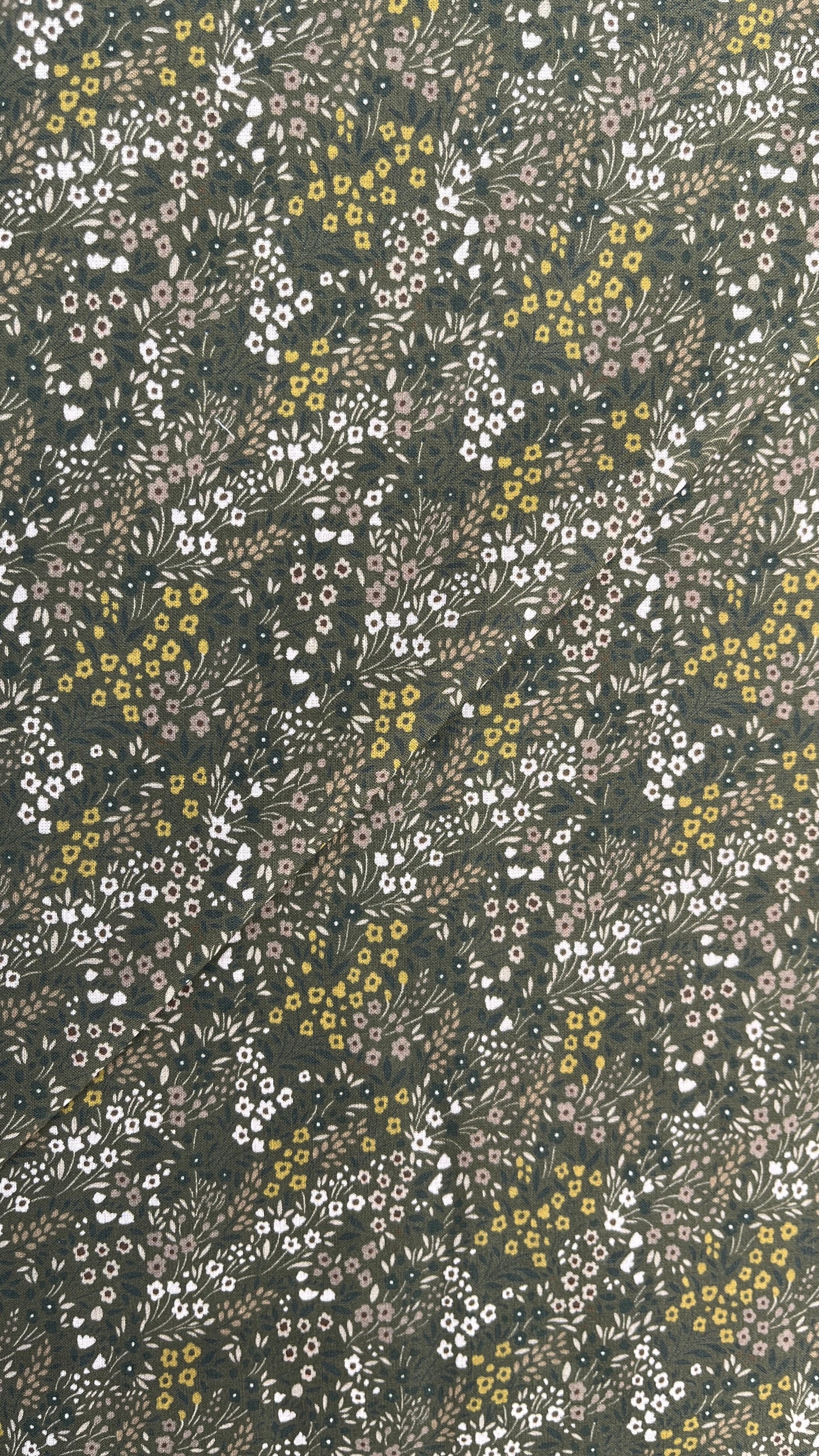 Multi Florals on Green Voile PV135035 by La Ta Te (sold in 25cm increments)