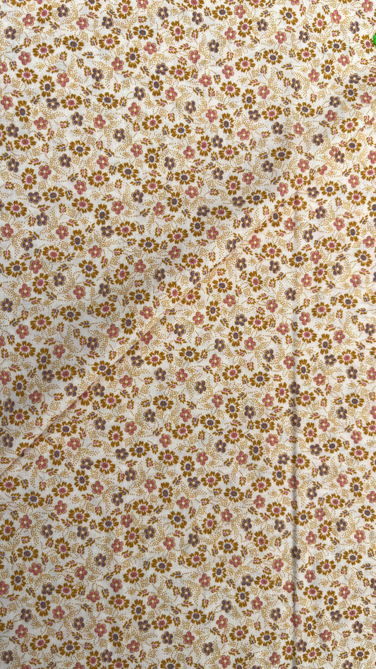 Orange Florals on White Voile PV136032 by La Ta Te (sold in 25cm increments)