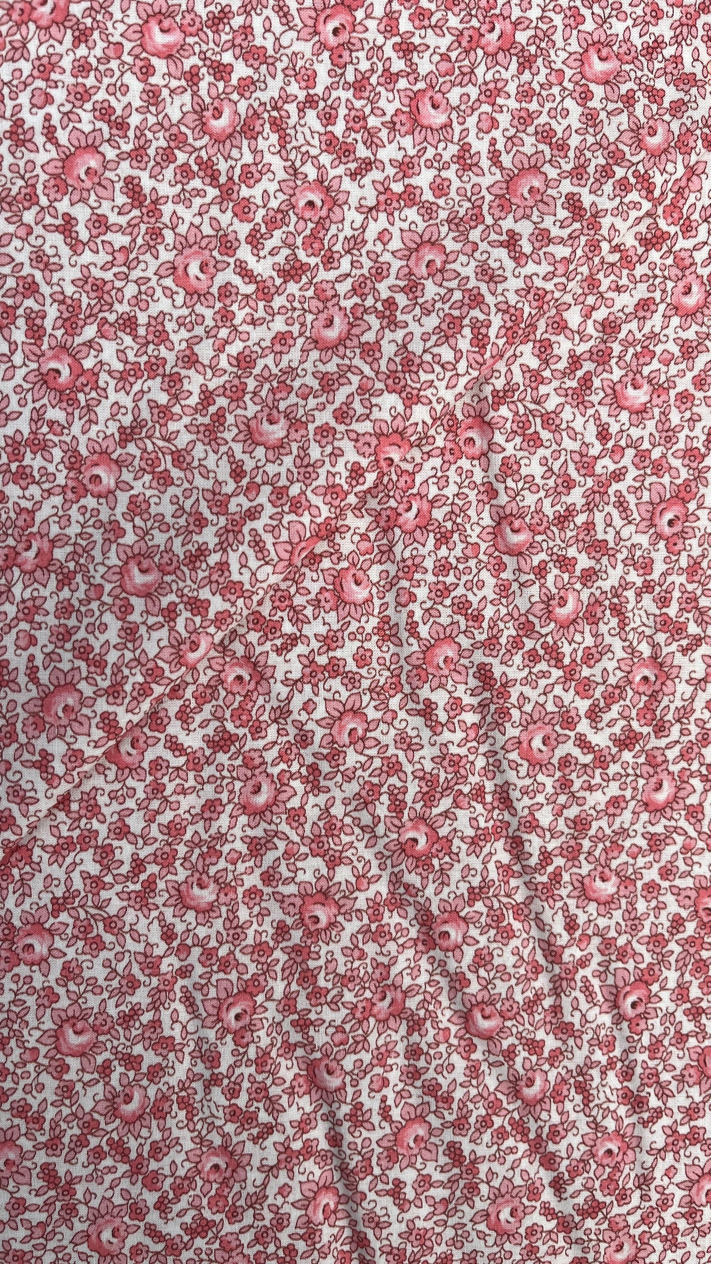 Pink Flowers on White Voile PV138032 by La Ta Te (sold in 25cm increments)
