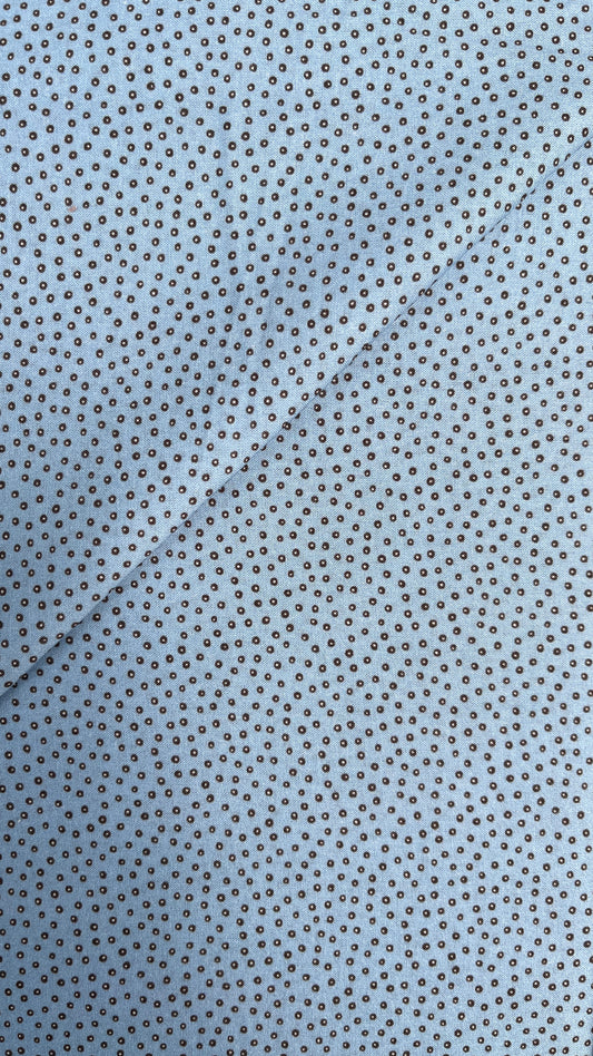 Black Dot on Blue Voile PV140034 by La Ta Te (sold in 25cm increments)