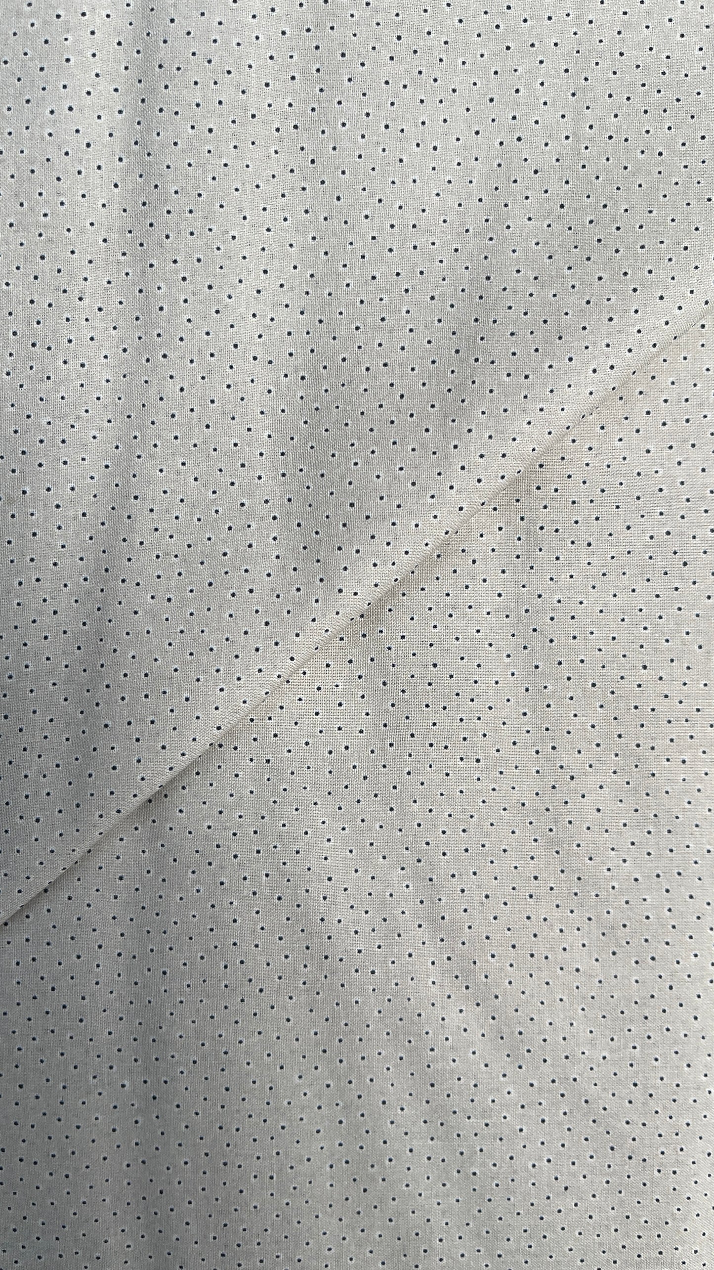 Black Dot on Grey Voile PV140035 by La Ta Te (sold in 25cm increments)