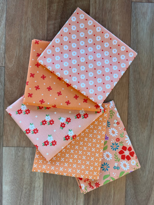 Laguna Sunrise Orange Fat Quarter Bundle by Sherri and Chelsi for Moda Fabrics