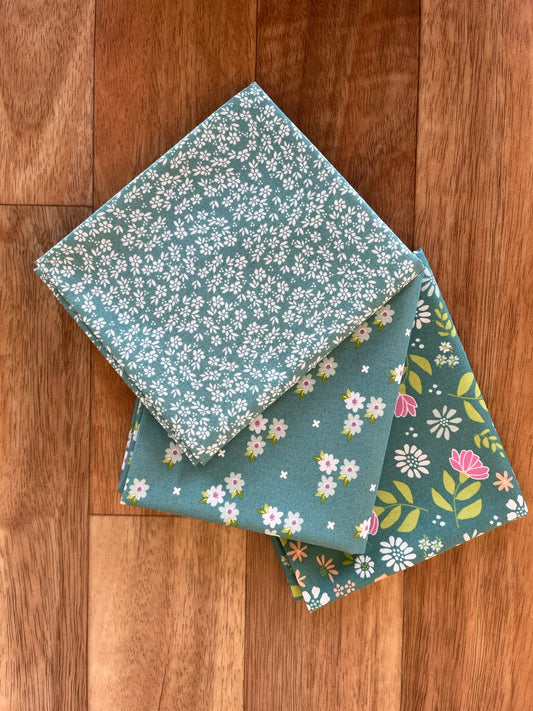 Laguna Sunrise Teal Fat Quarter Bundle by Sherri and Chelsi for Moda Fabrics