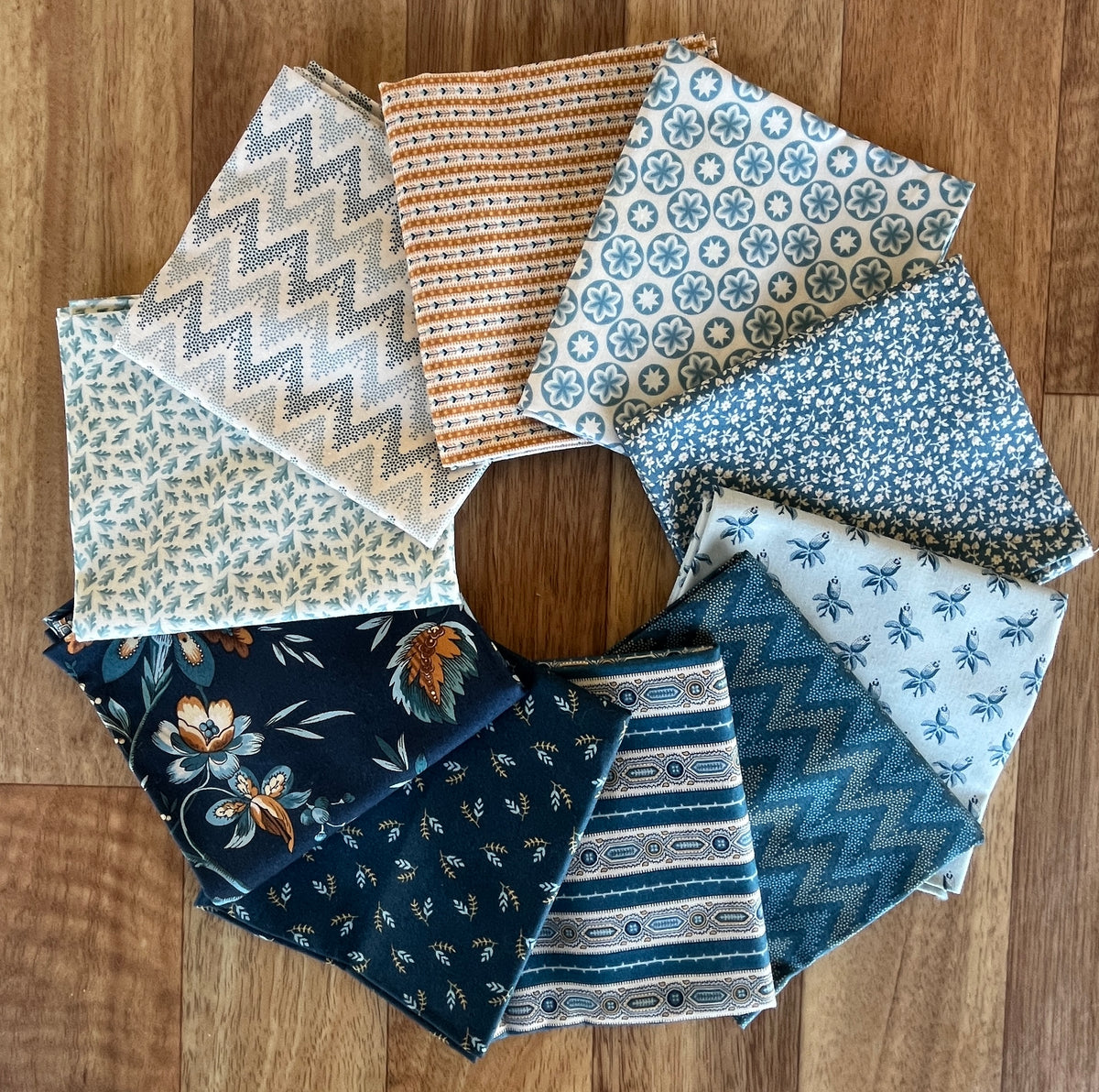 Laundry Basket Blues Fat Quarter Bundle by Andover Fabrics