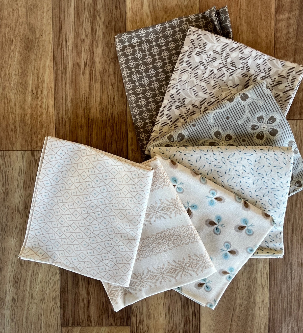 Laundry Basket Browns Creams Fat Quarter Bundle by Andover Fabrics