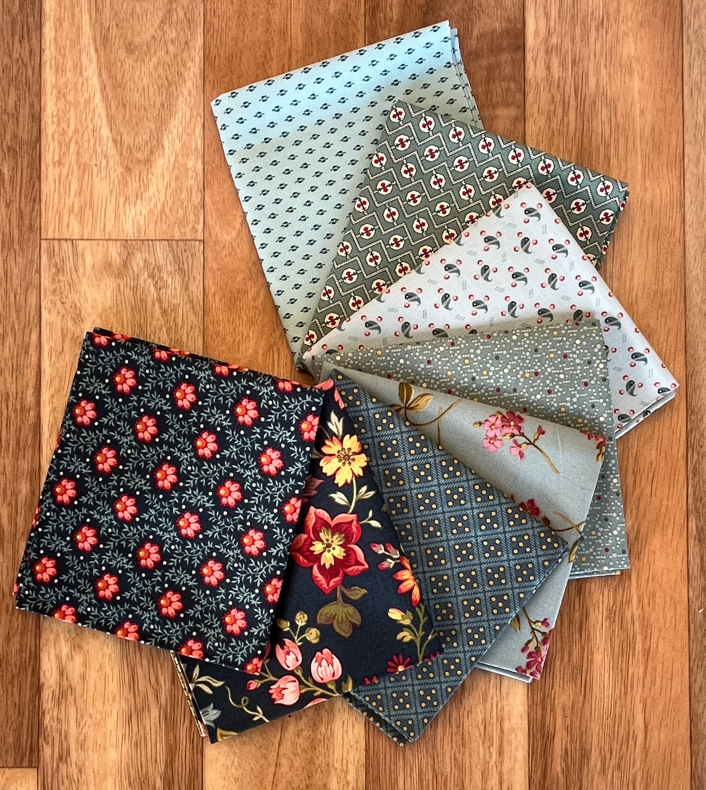 Farmers Daughter Blues Fat Quarter Bundle by Laundry Basket Quilts for Andover