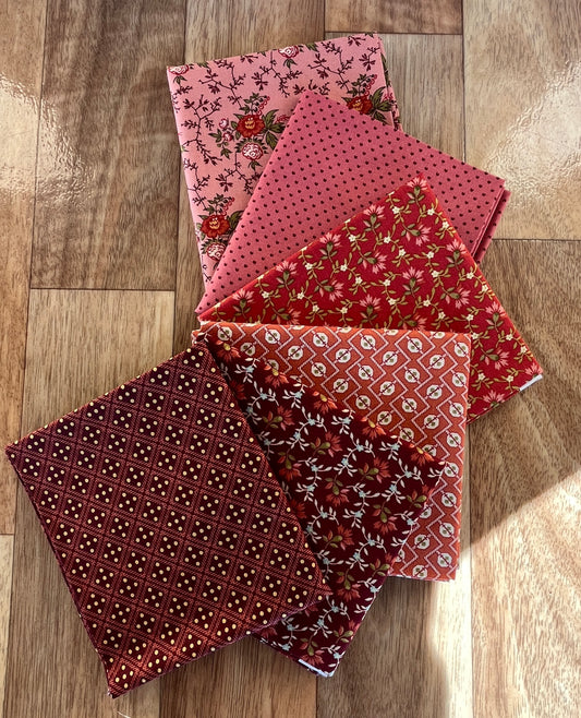 Farmers Daughter Reds Fat Quarter Bundle by Laundry Basket Quilts for Andover