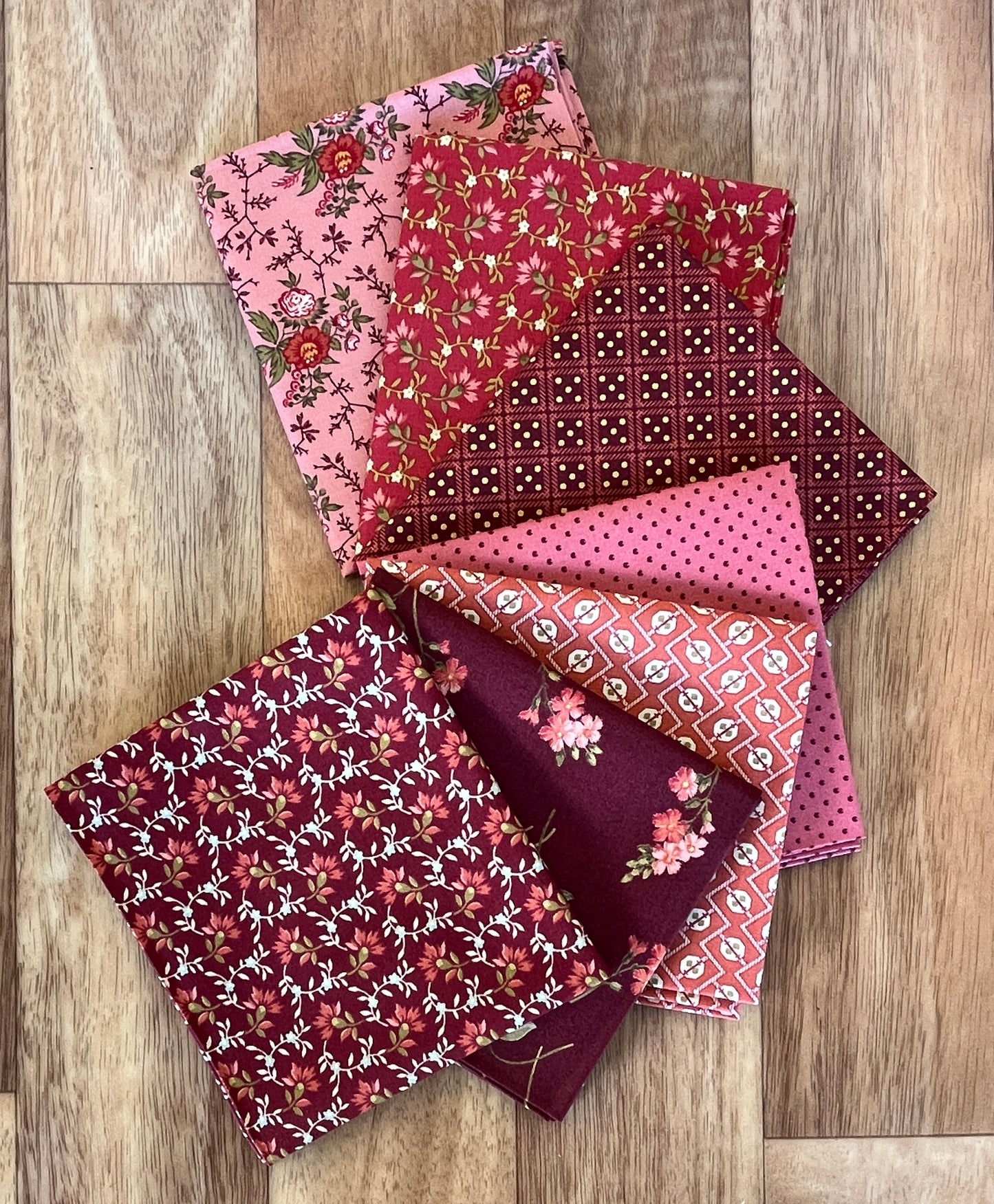 Farmers Daughter Reds Fat Quarter Bundle by Laundry Basket Quilts for Andover