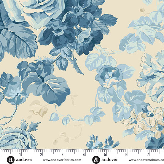 Special Delivery Rose Bouquet Porcelain A10467L by Laundry Basket Quilts for Andover Fabrics (sold in 25cm increments)