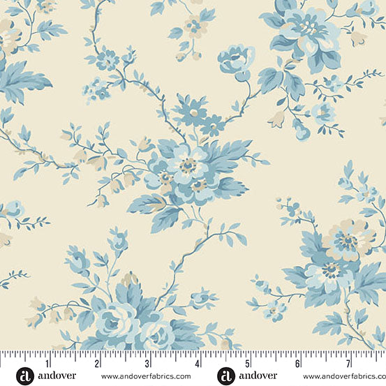 Special Delivery Heirloom Rose Breeze A10468BL by Laundry Basket Quilts for Andover Fabrics (sold in 25cm increments)